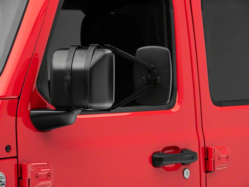 RedRock Extended View Universal Truck Towing Mirror - Adjustable Car Exterior Side Mirror, Quick Install, Rubber Strap, All Makes and Models Fitment, Visibility Boost for Hauling (Some Adaptation May Be Required), Improves Rear And Side Visibility