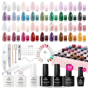 Beetles Jelly Pink Nude UV Gel Nail Polish Set Pristine Grace Classic Smooth and Glossy Nude with Base and Matte Top Coat DIY Manicure Gift Nail Art for Women