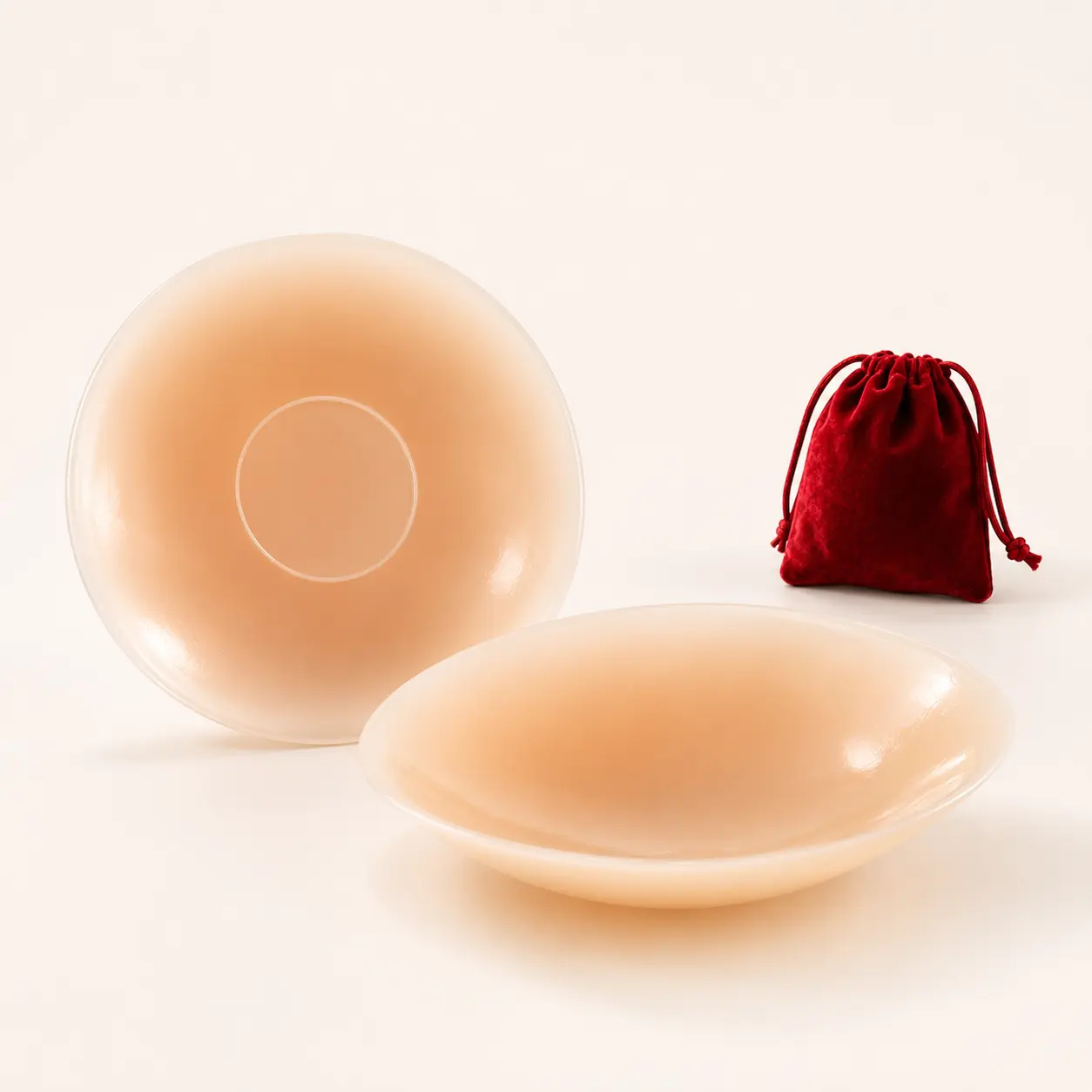 Invisible Silicone Nipple Covers for Women, Reusable Sticky Pasties, Seamless No Show Coverage, Waterproof, Travel Case Included