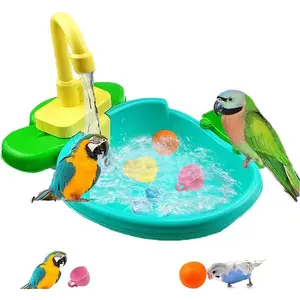 Bird Bath for Cage, Bird Bath Fountains Indoor, Parrot Automatic Bathing Box Shower Accessories Bird Toys for Parakeets, Budgie, Cockatiel, Conure and Small Birds