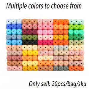 14mm Silicone Cube Beads, Square Beads, 20pcs/set Colorful 6-sided Beads, DIY Mix Beads, Mixed Beads, Bead Assortment, Diy Beading Accessories for DIY Handmade Pen, Keychain Pendant