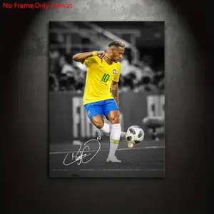 Neymar 1 piece/set of frameless canvas poster, Unframed wall art, classic realistic art, professional football player Neymar, gift for sports culture enthusiasts, ideal for bedroom, living room, mural, wall decoration