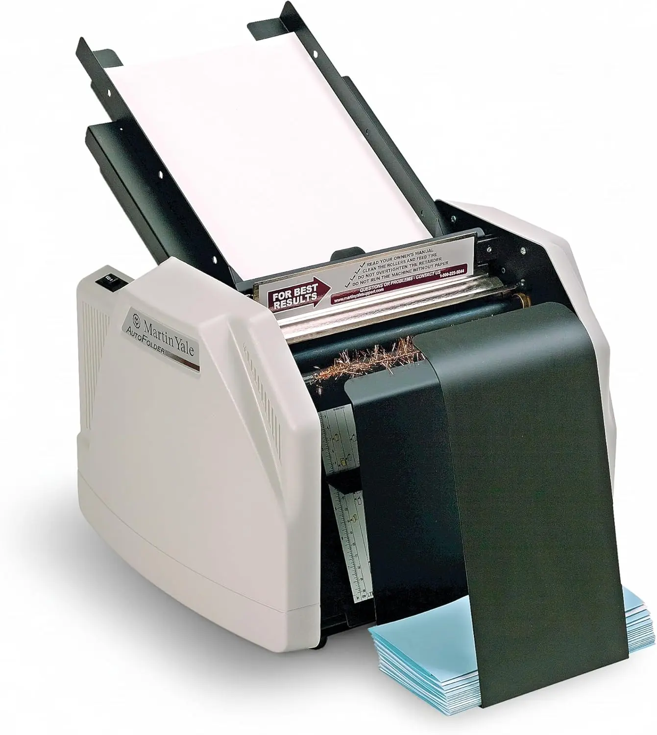 Martin Yale 1501X Automatic Paper Folder Document Folder with Manual Feed for Stapled Sets up to 3 Sheets 5 Fold Types 150 Sheet Capacity, Up to 7,500 Sheets per Hour