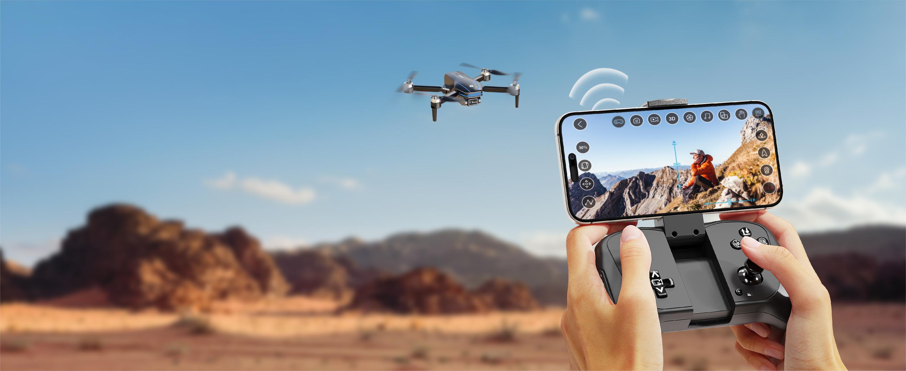 Drone with Camera 4K for Kids Adults, Brushless Motor Mini Foldable RC Drones with Propeller Guards for Beginners, One Key Take Off/Land, Voice Control, Anti-Lost Alarm, Gift Toys for Men Boys