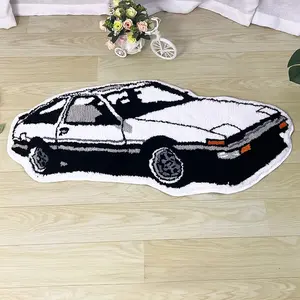 Ae86 Car Carpet, Imitation Cashmere Material, Soft Indoor Decorative Mat, 10mm Thick, Suitable for Game Room, Living Room, Bedroom, Decorative Area Rug
