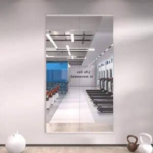 Home Gym Mirror, 56"x16"-2 PCS Gym Mirrors for Wall, Frameless, Tempered Glass, Large Workout Mirrors for Home Gym, Dance Studio, Yoga Room, Garage Gym