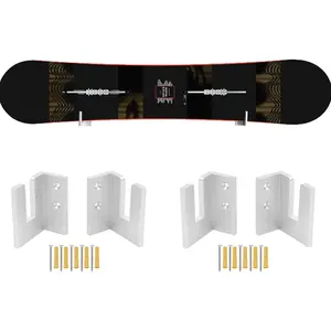 YYST Snowboard Wall Mount Snowboard Wall Rack Hanger - No Board - Fit Snowboard, Longboard (2)