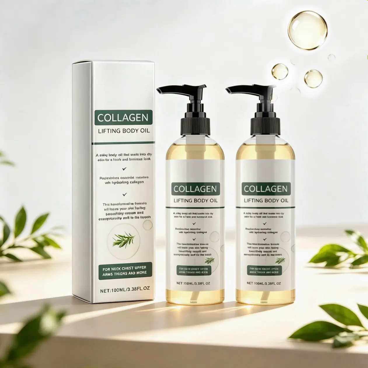 Collagen Moisturizing Body Oil, Hydrating Nourishing, Daily Post-Bath Use, Unisex, Improves Skin Texture, Body Care Moisturizer Oil