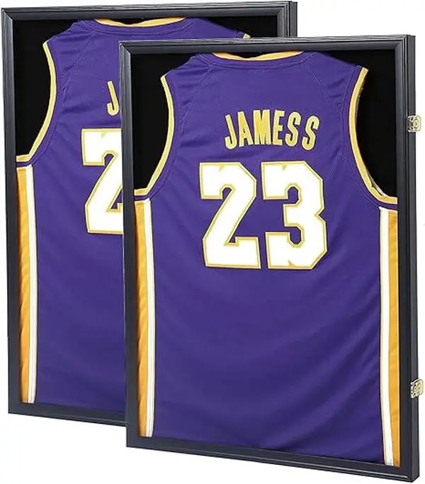 Premium Lockable Jersey Display Case - Museum-Quality UV Protective Shadow Box with Front-Opening Door