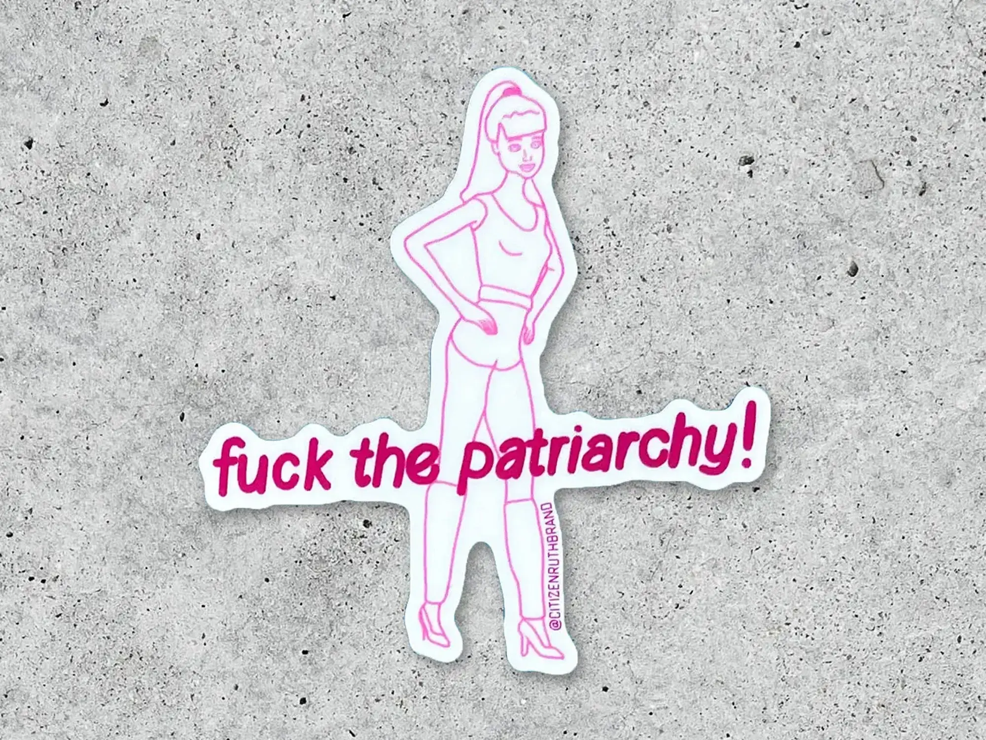 F**k the Patriarchy Barbie Vinyl Sticker