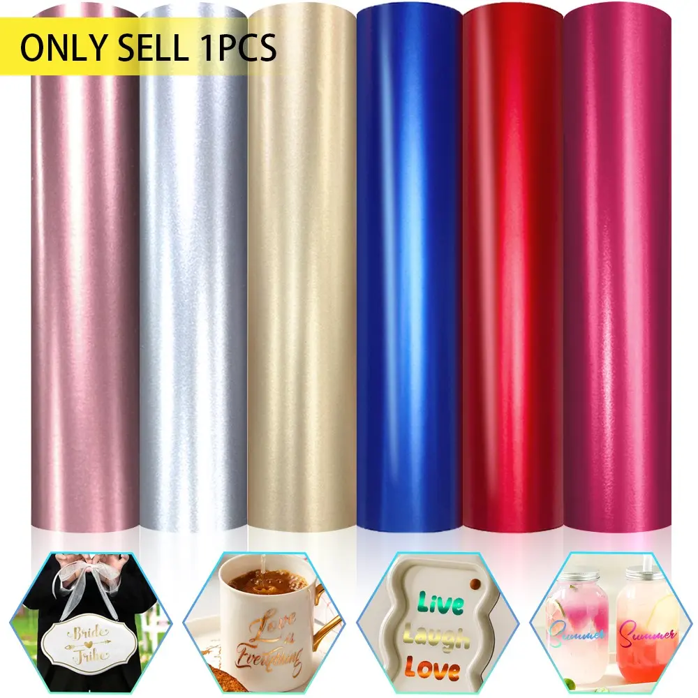 Matte Metallic Color Permanent Vinyl, Waterproof Self-Adhesive Instant Stickers for Home Decor, Outdoor Ads, Cups and Crafts, Available in 6 Colors, Decal Sticker