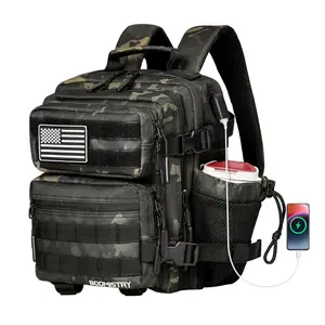 15L Mini Tactical Backpack Small Tactical Backpack for Men and Women, Military Backpack for Gym, Hiking, Daily (Black Camo-15L)