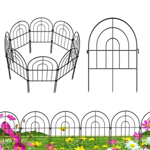 Decorative Garden Fence 16 Feet Length x 17 Inches Height Rust-Proof Wire Mesh Frame for Dog Rabbit & Planting Yard Temporary Pile Protection