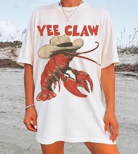 Vintage Yee Claw Shirt, Western Lobster Graphic Tee, Funny Coastal Cowgirl T-Shirt, Southern Beach Summer Shirt, Unisex Tee 6