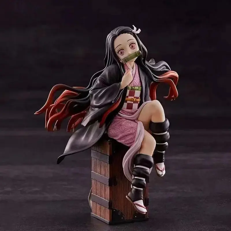 15cm Anime Demon Slayer Kamado Nezuko Sitting PVC Action Figure, Toy Collection, Box Decoration, Desktop Gift