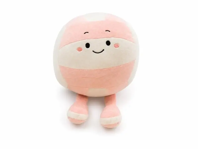 Large Pink and White Plush Volleyball