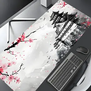 Cherry Blossom Pattern Mouse Pad, Rectangle Gaming Mouse Pad, Non-slip Rubber Base Desk Keyboard Mat for Home Office, Desk Accessories