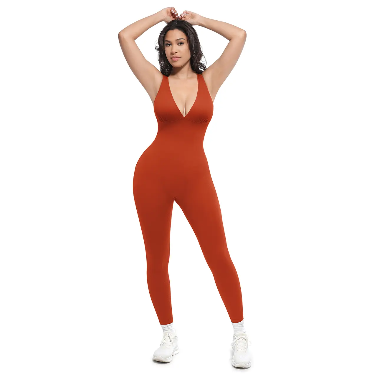 Deep V Shapewear-Cinnabar