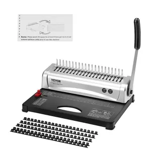 fathersdaygift  VEVOR Binding Machine, Comb Binding Machine 21-Holes Binding 450 Sheets, Book Binder Machine with 100 PCS 3/8'' Comb Binding Spines, for Letter Size, A4, A5