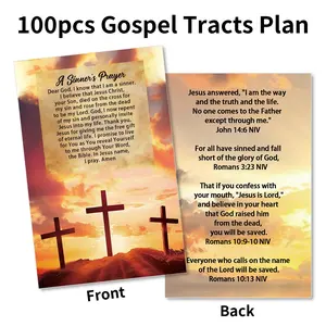 100pcs Christian Gospel Tract Cards - "Sinner Pray" Pocket-Sized Holy Postcards with Inspirational Bible Verses, Biblical Messages, Salvation Cards, Scripture References Cards, Christian Gift, Prayer Cards, Card Variety, Redeeming Prayers