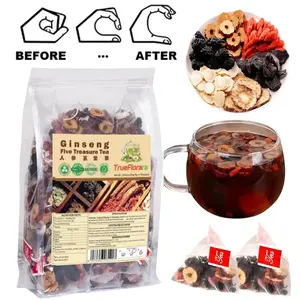 Kidney Tea Formula Ginseng Five Treasure Tea - Traditional Healthy Kidney Cleansing Tea for Men & Women - Natural Chinese Herbal Tea - Organic Beverage