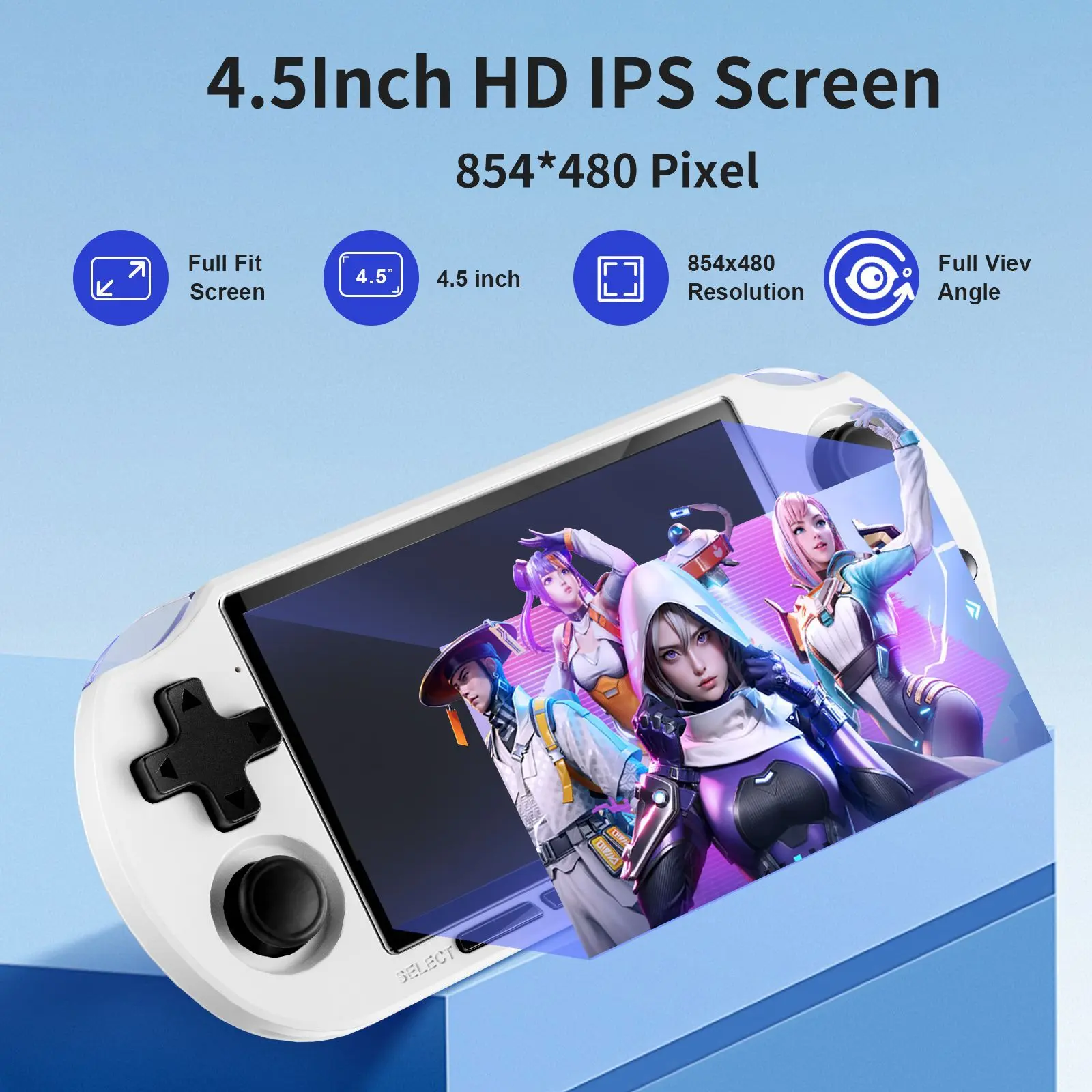 44.5" HD IPS Handheld Game Console with 854×480 Full-Laminated Display & Wide Viewing Angle