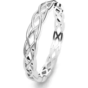 925 Sterling Silver Celtic Knot Eternity Band Ring Statement Ring Wedding Ring