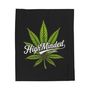 HighMinded Plush Blanket - Cozy Cannabis-Themed Throw for Relaxation