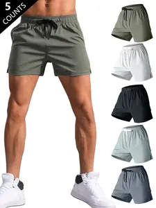 Men's Letter Print Gym Shorts, Regular Fit Casual Breathable Comfortable Quick Drying Shorts, Men's Summer Bottoms for Outdoor Beach Gym, Breathable Fitness Shorts, Athletic Shorts