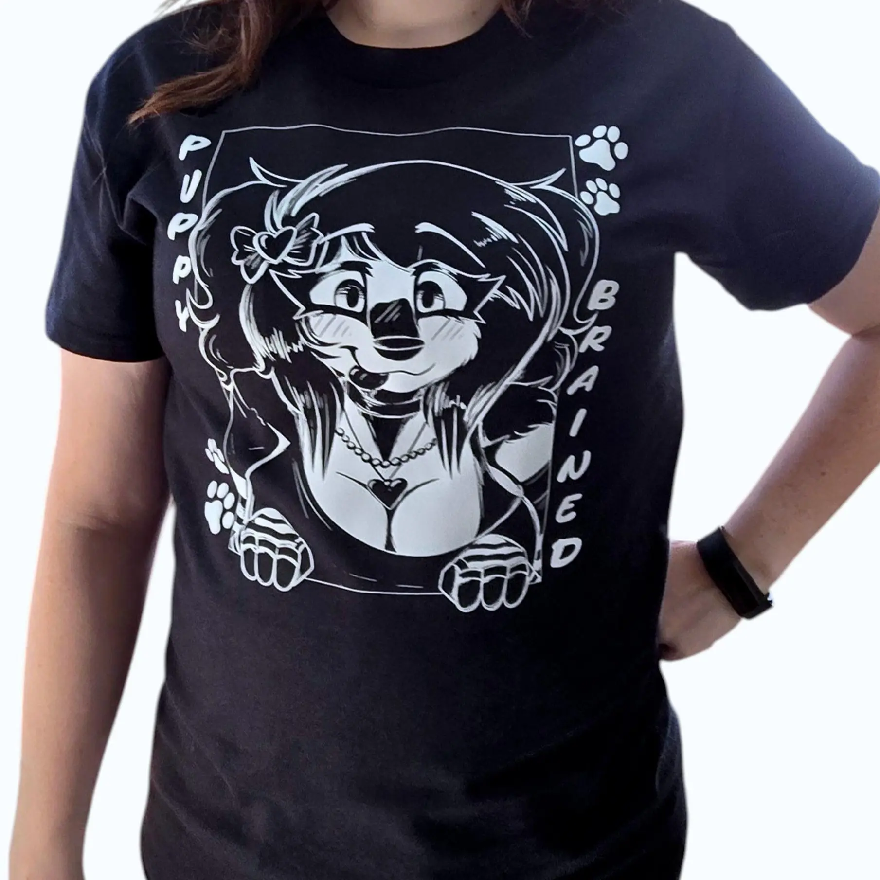 Puppy brained- Y2K Furry dog girl silly unisex T-shirt
