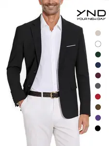 YND Men's Two Button Slim Fit Blazer, Casual Lightweight Suit Daily Jacket Coat, business / wedding /  birthday first choice classic coat  formal  jacket，Regular fit business formal solid color long sleeve suit jacket business formal, Menswear
