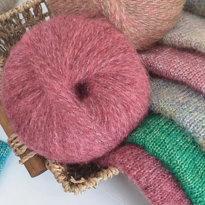 6-Pack JIUWEIDIAOWANG 150G Colorful Shades Wool Mohair Yarn, Handmade DIY Crafts, Knitting, Crochet, Warm Fashion Sweaters, Scarves, Hats, Gloves, Multicolor, Gradient, Two-Tone, Single-Tone Texture, Chunky Yarn Balls