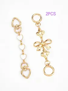 2PCS Gold Bow Bag Extender Chain Metal Purse Strap Extender Fashionable Handbag Accessory Handbags Purses Charms。Purse Chain Extender Bag Extender Chain Purse Strap Extenders for Handbags Crossbody Bag Charms Accessories Handbag Extension