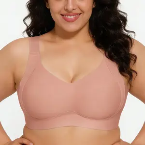 Popilush Wireless Push Up Comfort Bra – Wide Strap Everyday Supportive Minimalist Womenswear Plus Size S to 5XL
