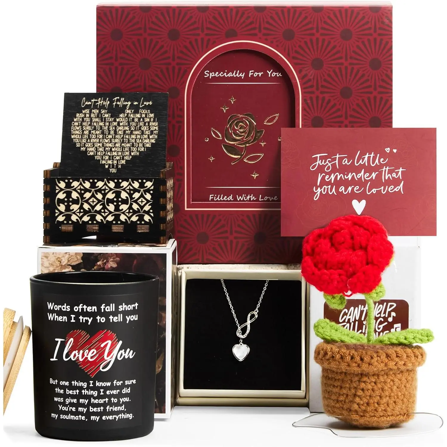 Gifts for Her, Romantic Gifts for Girlfriend, Wife, Valentine's Gift Bulk for Her, Valentine Gift Baskets for Women, Unique Present for Wedding Engagement Anniversary Bulk Set