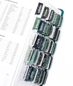 Laminated Bible Tabs for Women & Men - Large Print Tabs for Study Bibles, Boho Theme for Easy Navigation and Quick Reference - Easy-to-Read and Apply Tabs for All Ages, Leaves Pattern