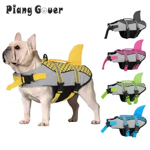 Dog Life Jacket Shark Swim Vest - Adjustable Safety Floatation Swimwear for Pets, Breathable Water Rescue Harness for Summer Beach & Pool