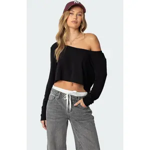 Edikted Women's Cropped Off Shoulder Top