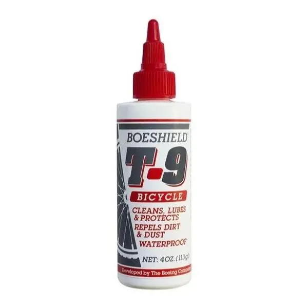 Boeshield T-9 Waterproof Chain Lube - Paraffin Wax Rust Preventative Spray for Bicycles, Stainless Steel, Connectors, Durable Lubrication, Rain/Mud Stays On, 4oz, Metal