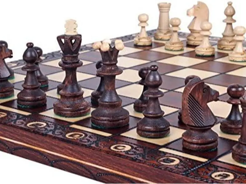 Chess and Games Shop Muba Beautiful Handcrafted Wooden Chess Set with Board and Chess Pieces - Gift idea Products (16inch (40 cm)), 1-2 Players