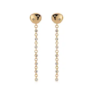Polished Pebble Linear Chain Earrings