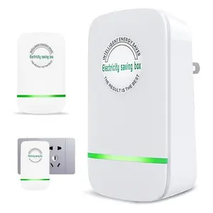 Upgraded 2026 Electricity Saving Box, smart power saver plug with voltage stabilizer and surge protector, home energy saver device, US plug (90–250 V), flame‑retardant power saving box for office, kitchen, factory refrigerators, and household appliances