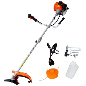 Weed Eater Gas Powered, 52cc 2-Stroke Gas Crank Weed Wacker Cordless, 2 in 1 Grass Trimmer, Multi-Functional Trimming Tool - String Trimmer, Brush Trimmer ,with 10'' Brush Cutter,Rubber Handle & Shoulder Strap Included