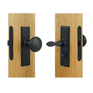 212 MAIN Square Storm Door Latch with Mortise Lock - Solid Brass Black Doorknob, Weatherproof, Corrosion-Proof for Motorcycle Security
