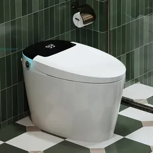 Auto Open/Close Smart Toilet with Foot-Sensing Flush, Automatic & Blackout Flush, Heated Bidet with Warm Water Wash, Quiet-Close Seat, Remote Control Included