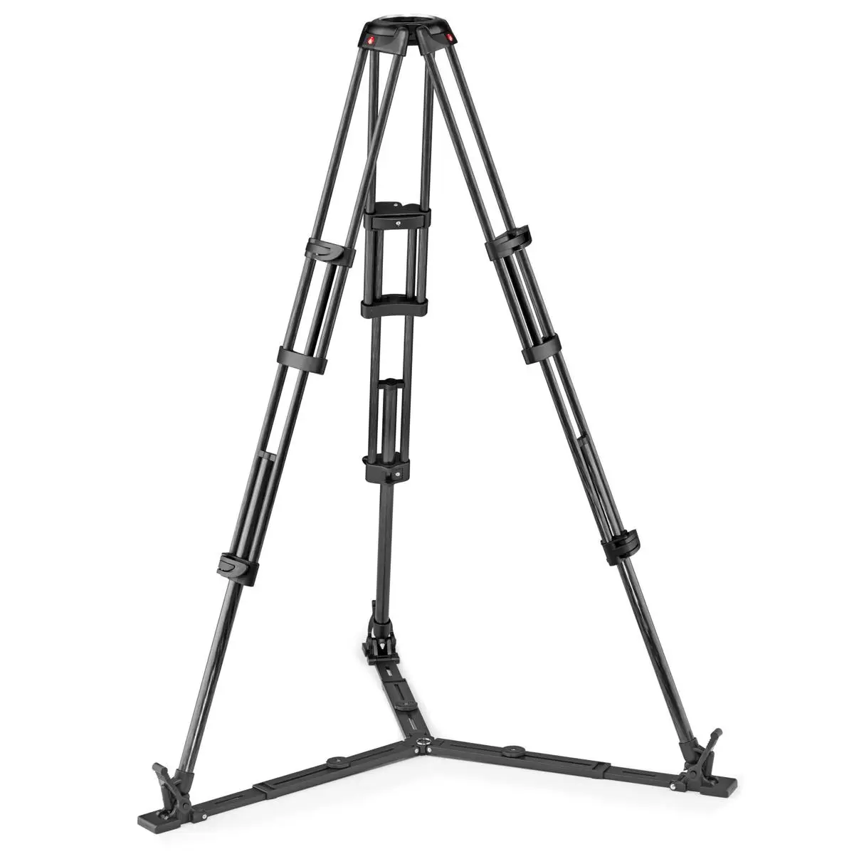 Manfrotto Durable 3-Section Carbon Fiber Twin Leg Video Camera Tripod, with 100/75mm Bowl, Ground Spreader, Camera Equipment & Accessories
