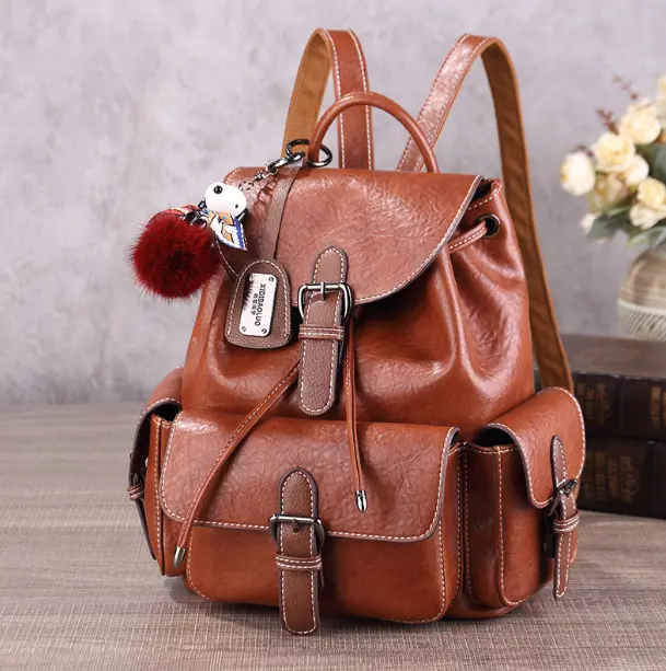 A63-New fashion versatile solid color large capacity backpack