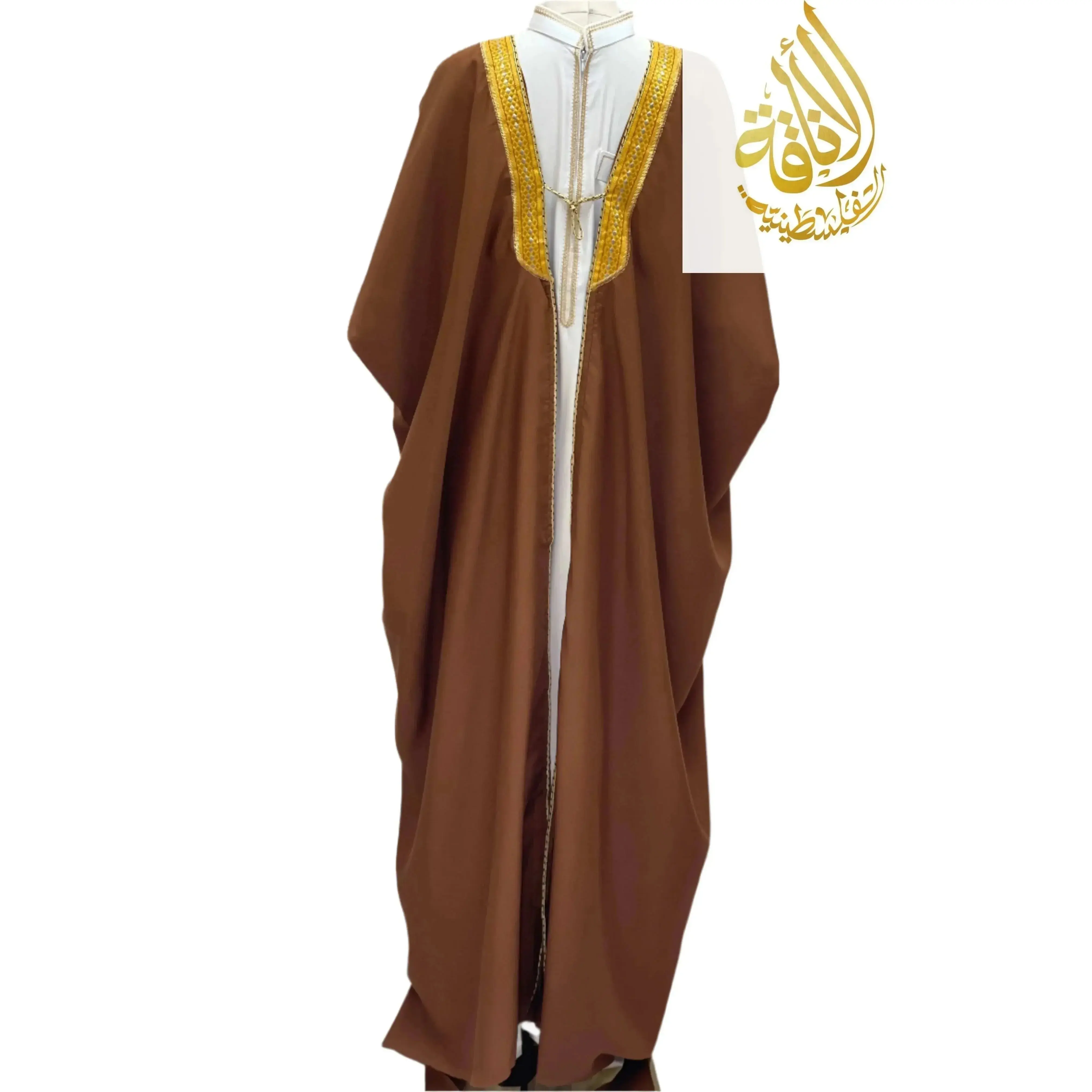 Ali Mens Free Size Bisht Thobe With Gold Embroidery