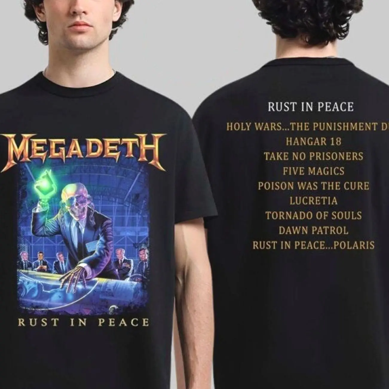 Megadeth Rust In Peace Tracklist T-Shirt FRC 0QC