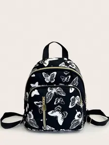 Waterproof Butterfly Pattern Mini Classic Backpack, Zipper Schoolbag, Suitable For Middle And High School Students, Outdoor, Travel And Back To School, Graduation Gift,School Shoulder Bag, Small Backpack, School Backpack Bookbag